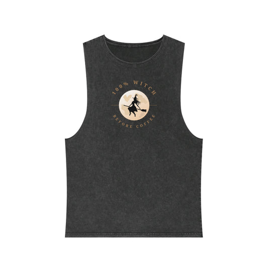 100% Witch Before Coffee - Stonewash Tank Top