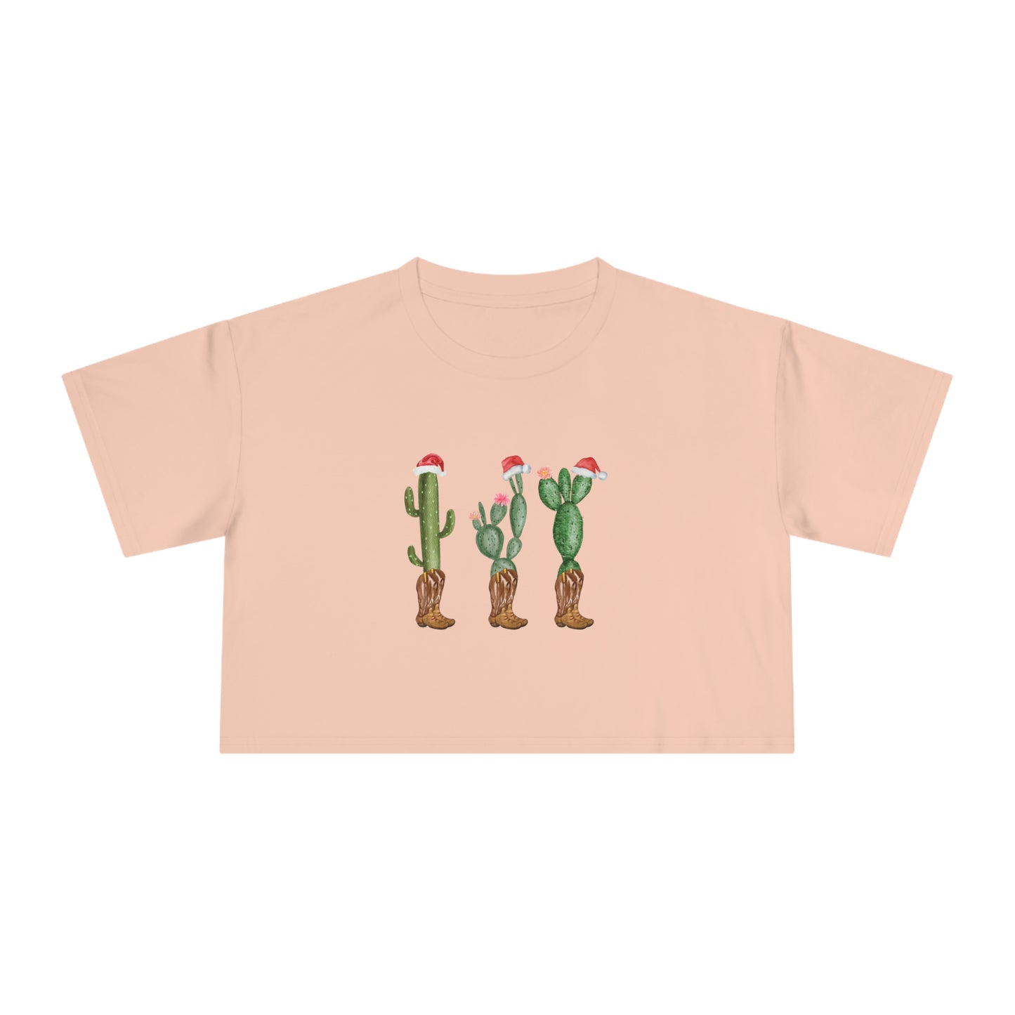 Christmas Country Cactus - Crop Tee