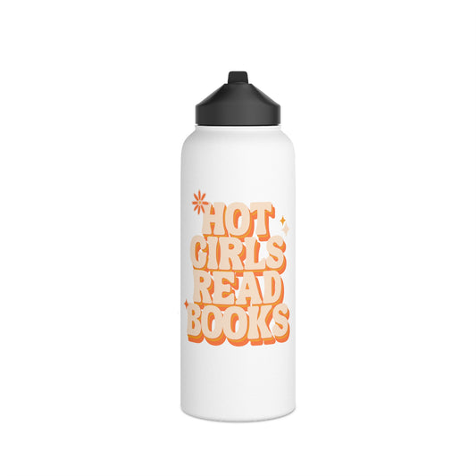Hot Girls Read Books - Stainless Steel Water Bottle