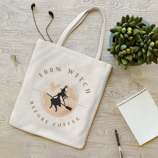 100% Witch Before Coffee - Everyday Tote Bag