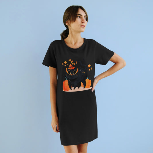 Halloween Cat - Organic T-Shirt Dress
