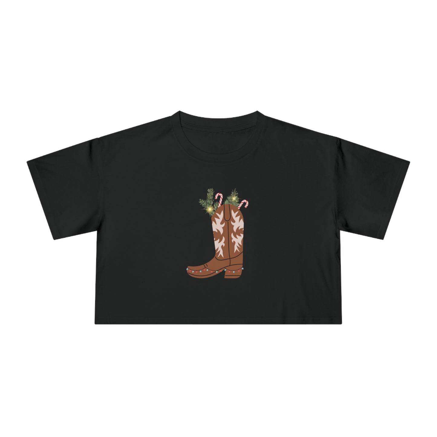 Country Christmas Boot - Crop Tee