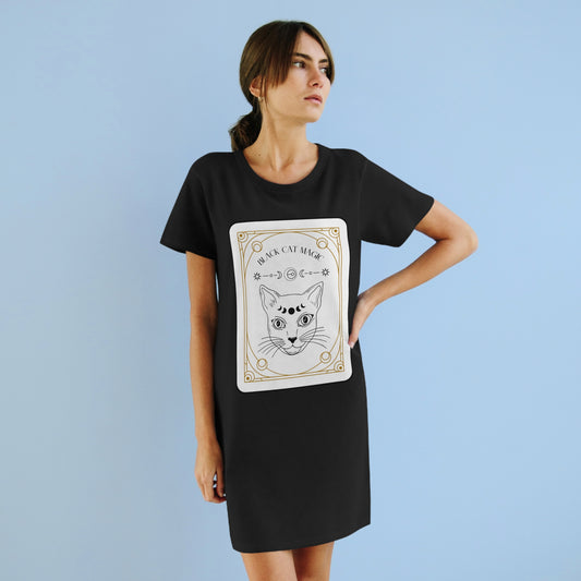 Black Cat Magic - Organic T-Shirt Dress